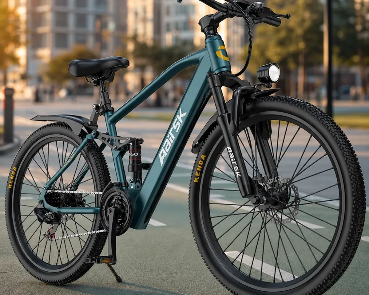 Vélo électrique sur une route de campagne française