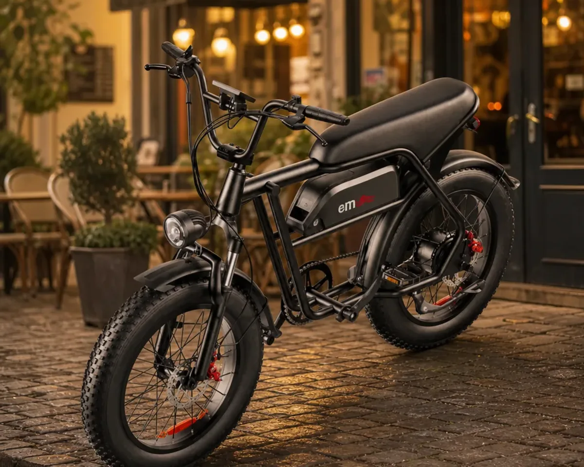 Comparatif de fat bikes électriques Biktron sur un chemin forestier en France