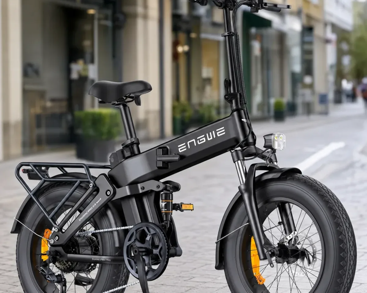 Vélos électriques ENGWE alignés sur une piste cyclable en France