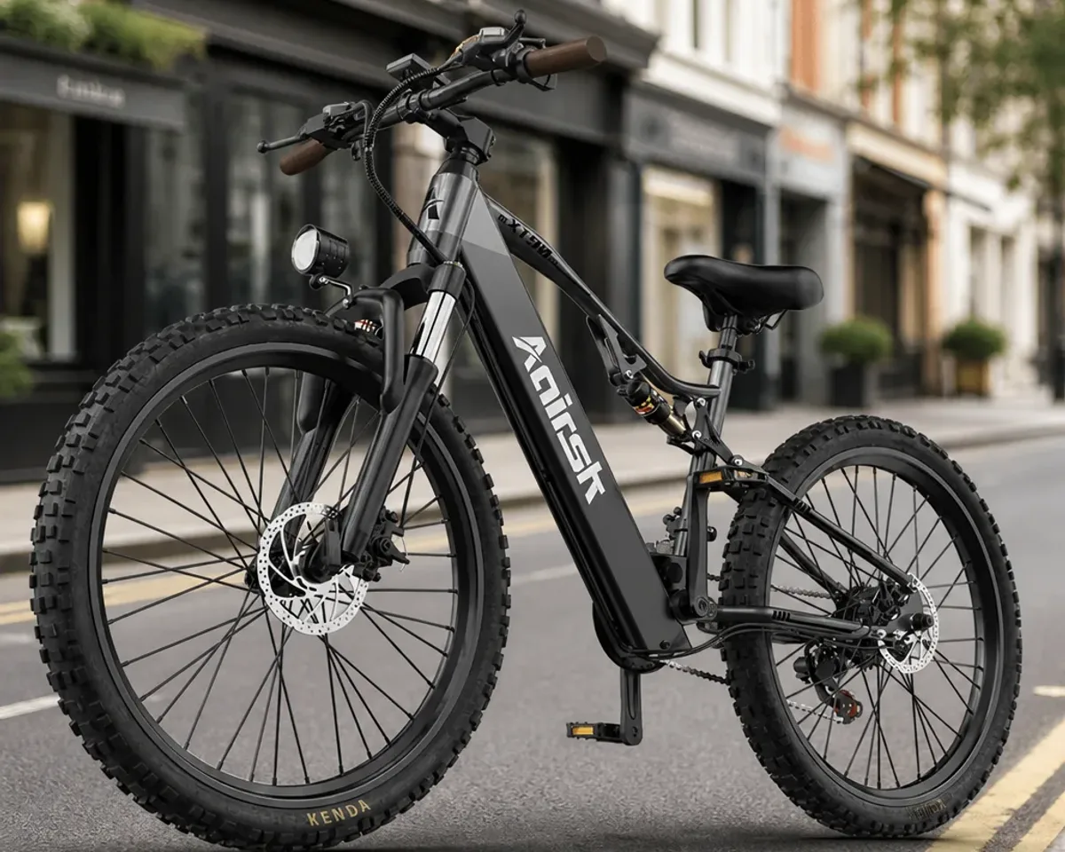 AAIRSK XT90 VTT électrique 750W sur un chemin de terrain privé