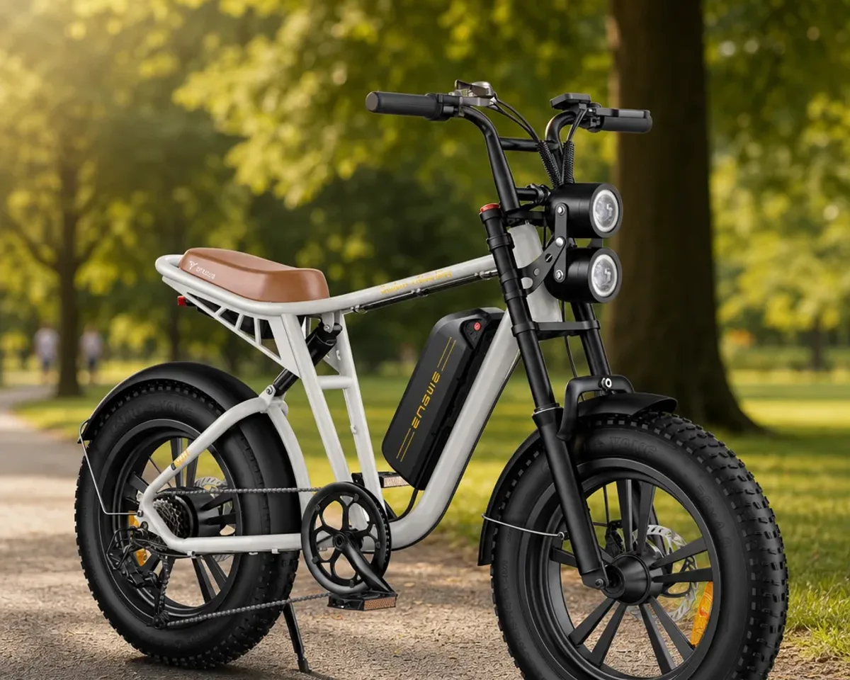 VTT électrique ENGWE M20 sur un sentier forestier
