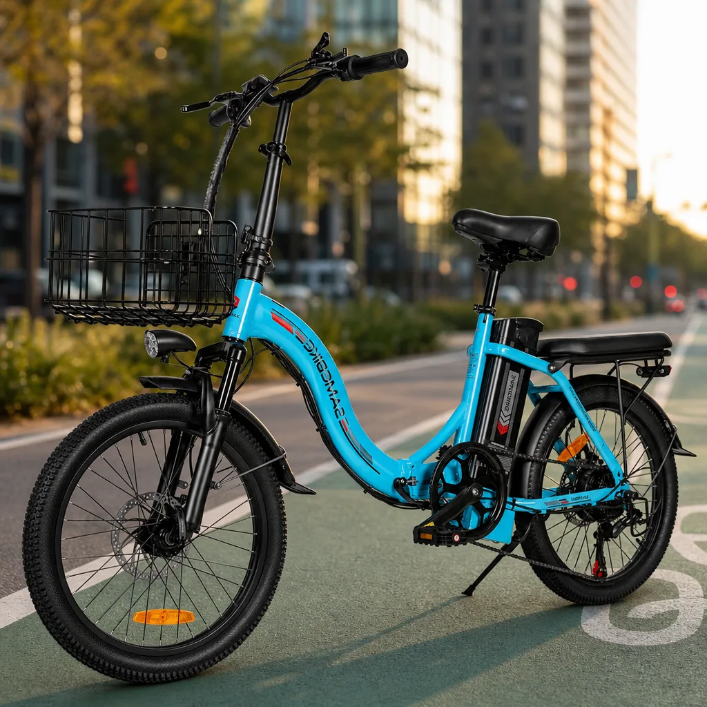 Vélo électrique pliant SAMEBIKE 20LVXD30-II gris mat en ville