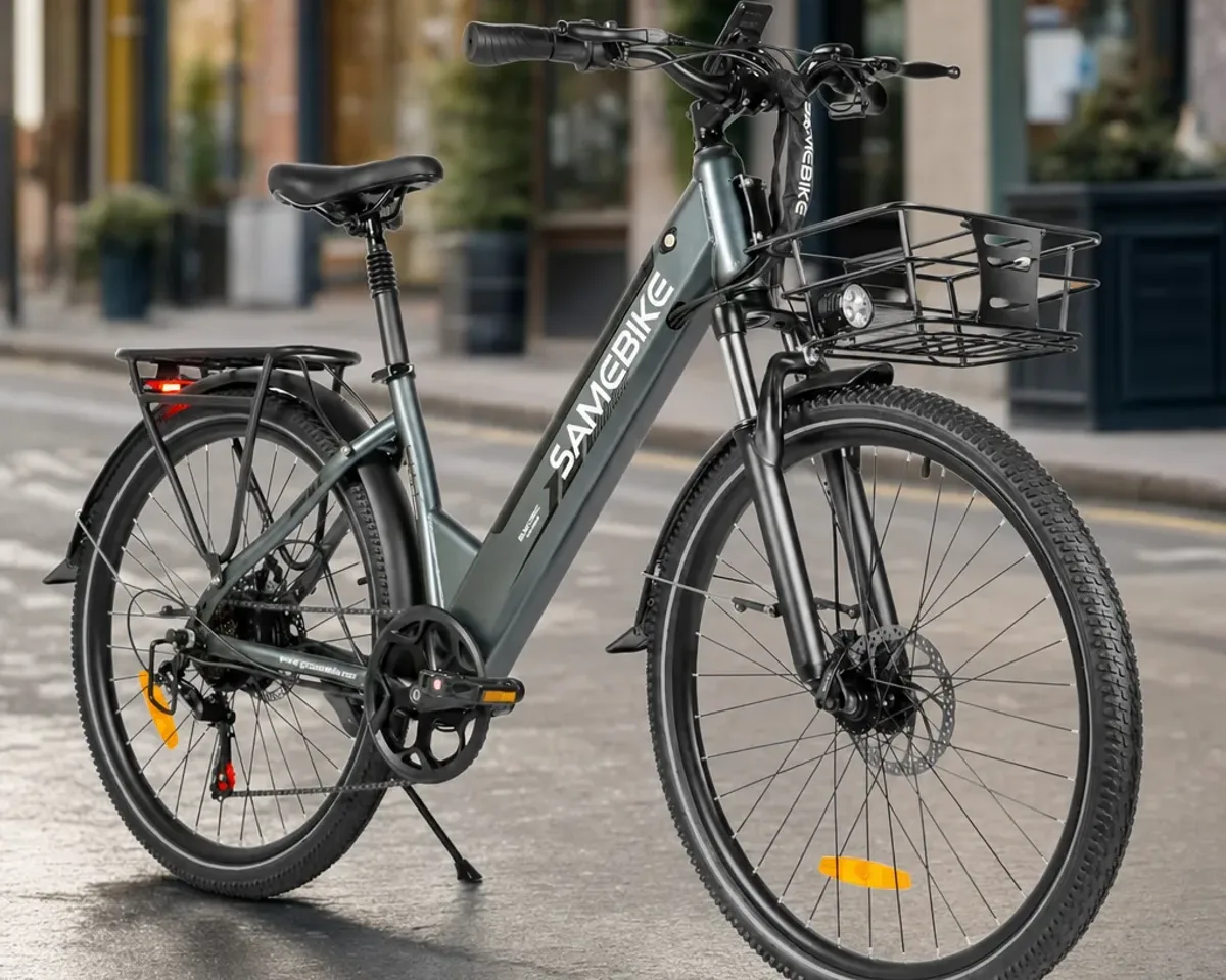 SAMEBIKE RS-A01 Pro vélo électrique urbain pliant sur une rue française