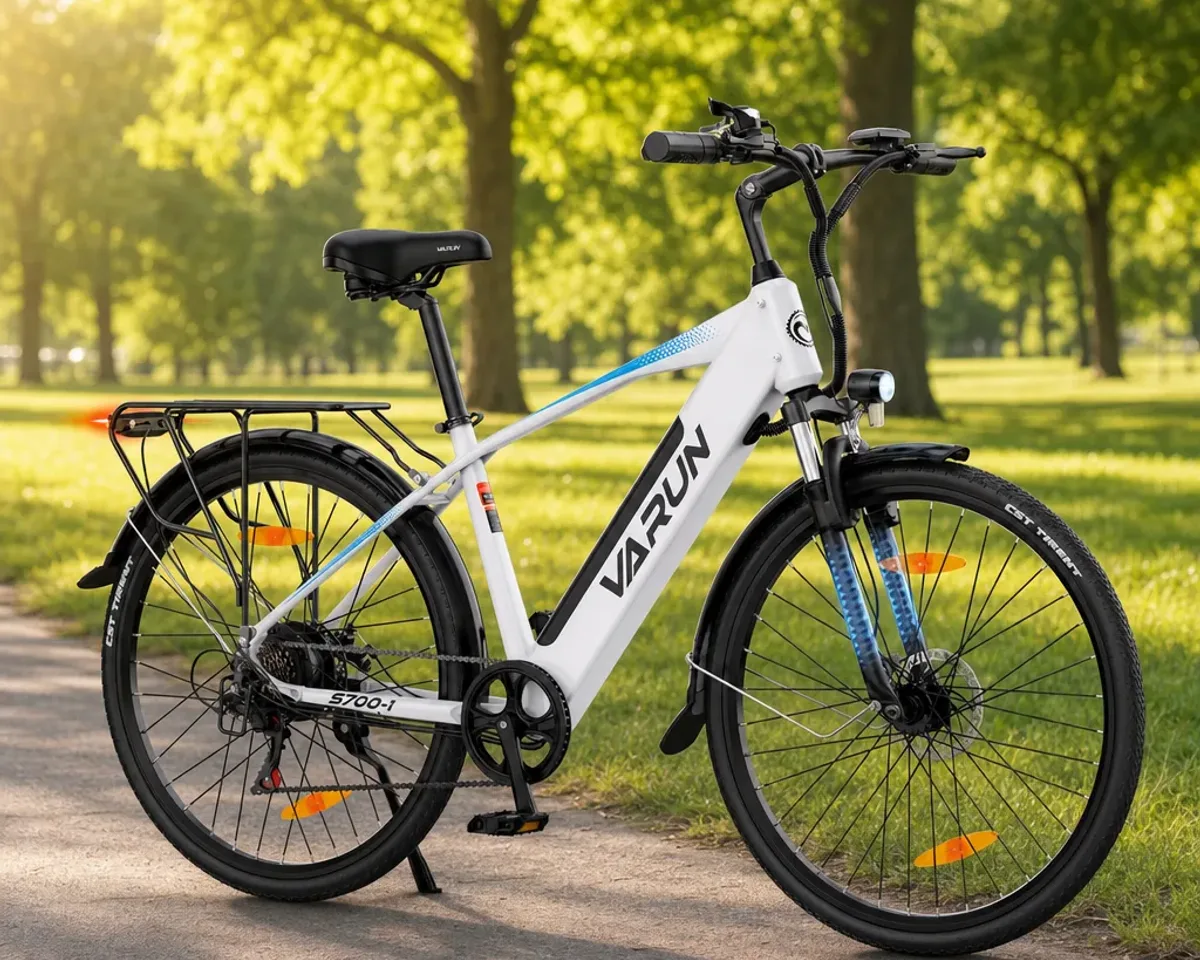Vélo électrique urbain VARUN S700-1 avec cadre ouvert et batterie intégrée