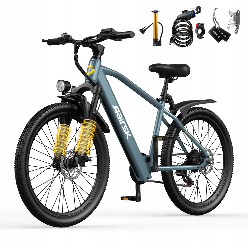 Vélo électrique Aairsk GT300 26 pouces, batterie 36V 10Ah, autonomie 35-55 km