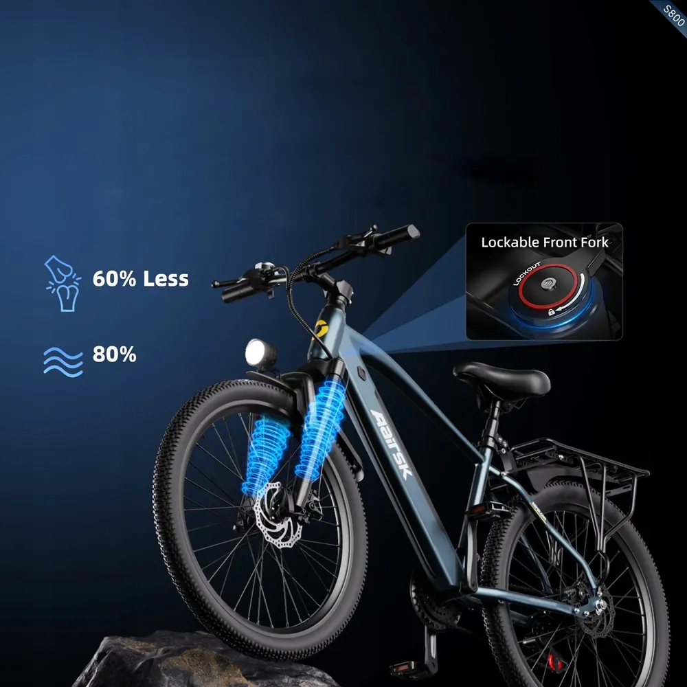 Aairsk S800 Vélo Électrique Urbain 26" à Batterie Amovible image 5