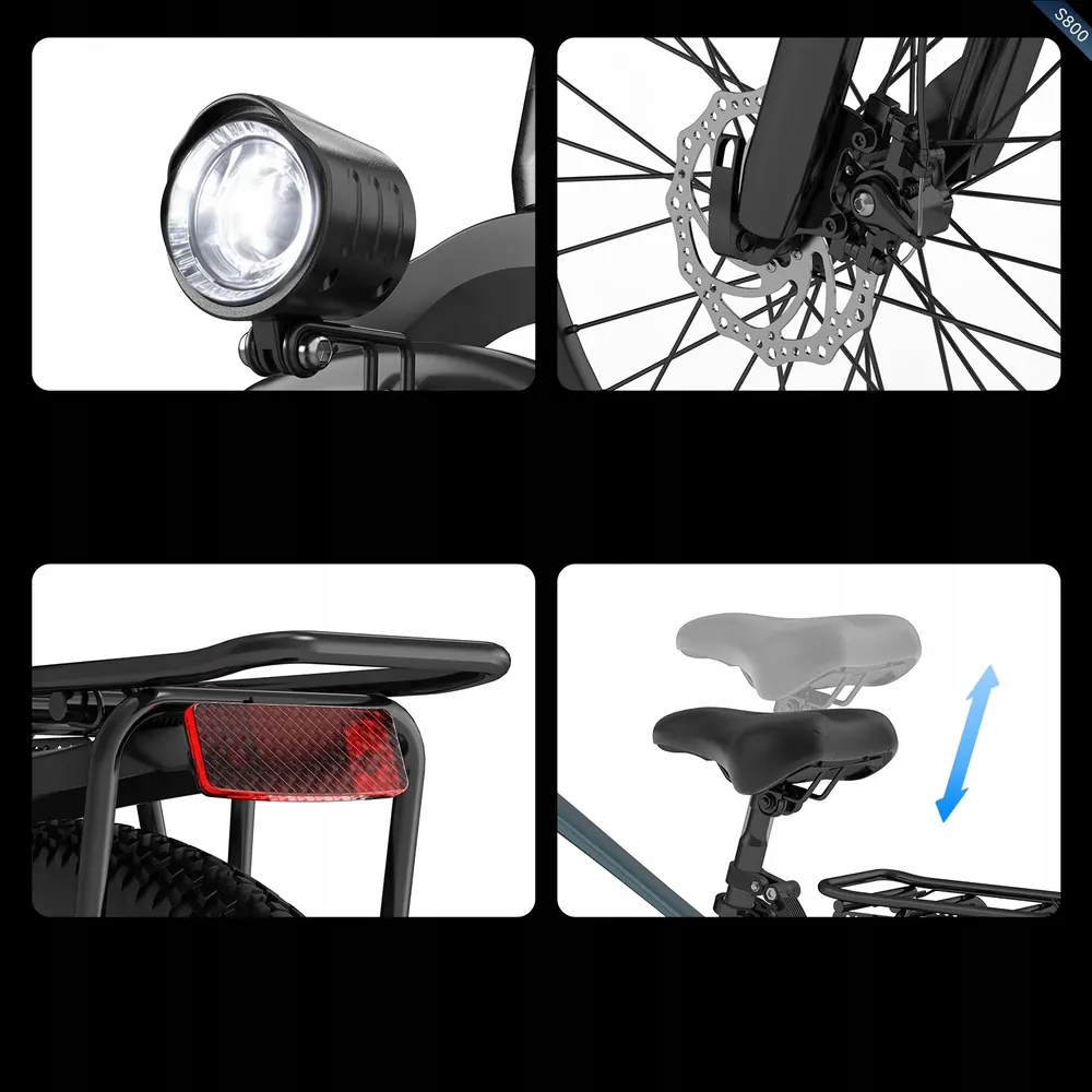 Aairsk S800 Vélo Électrique Urbain 26" à Batterie Amovible image 8