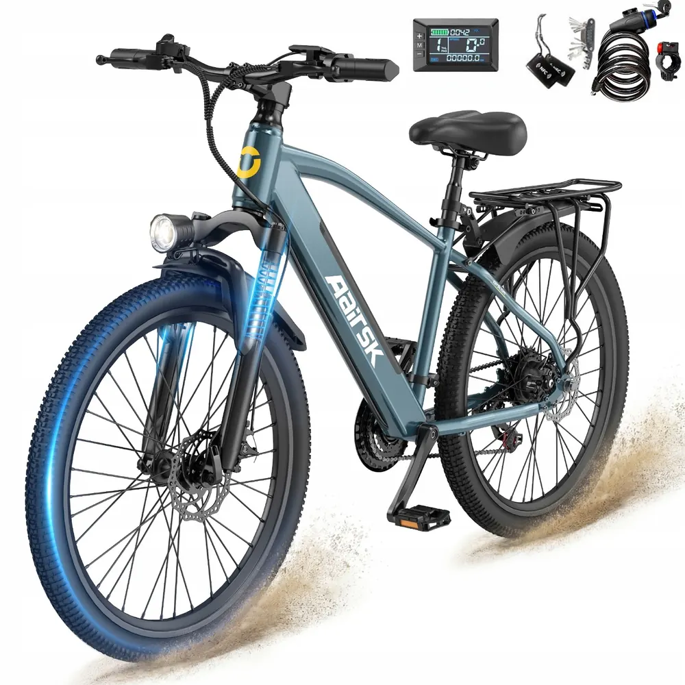 Vélo électrique Aairsk S800 mixte, parfait pour la ville, autonomie 70 km