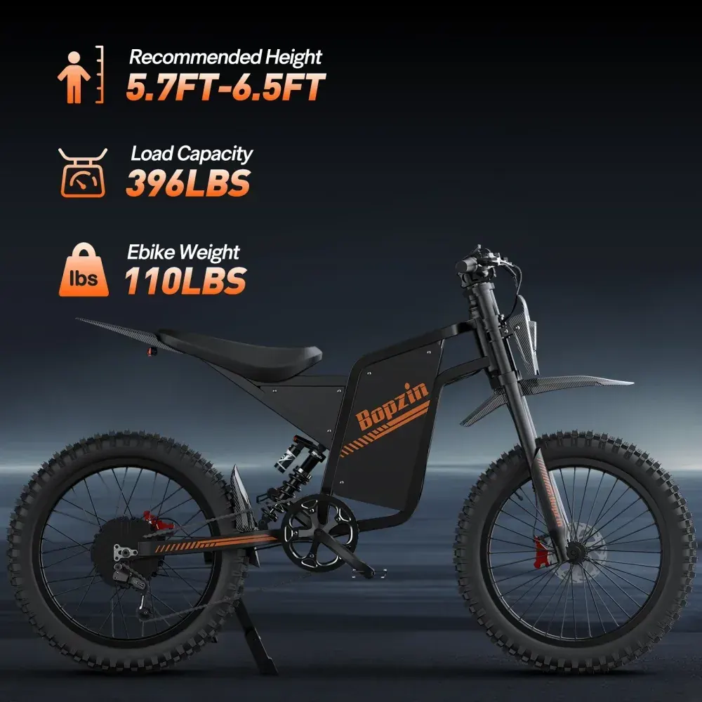 Bopzin Q8 Vélo électrique Fat Tire tout-terrain image 6