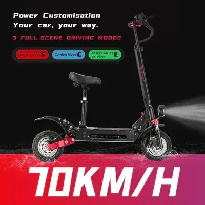 Boyueda Q7 Pro Max, moteur double de 3200W, visible sur la roue arrière, avec freins à disque hydrauliques.