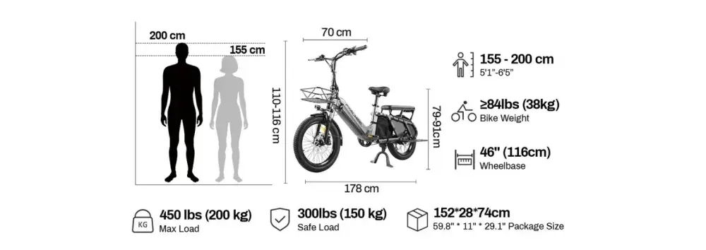 Coswheel HQ20 Vélo Cargo Électrique image 4