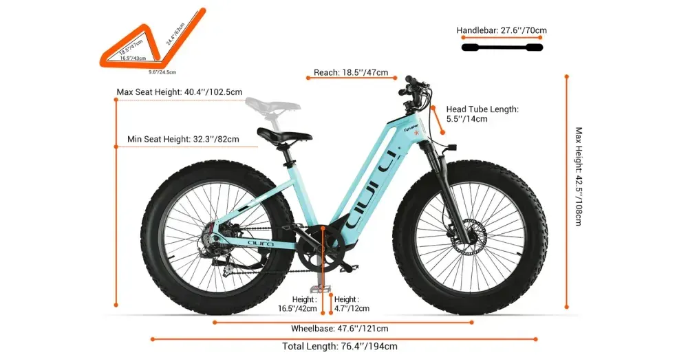 Cyrusher Aura – Vélo électrique fat bike à cadre ouvert image 2