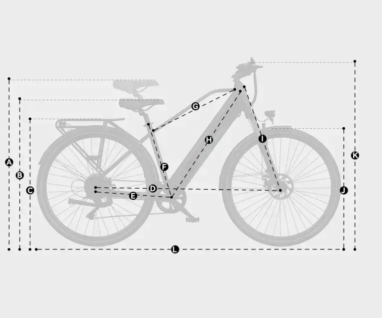 Duotts C29 Lite électrique, vue latérale complète, cadre en acier robuste et roues 27,5 pouces.