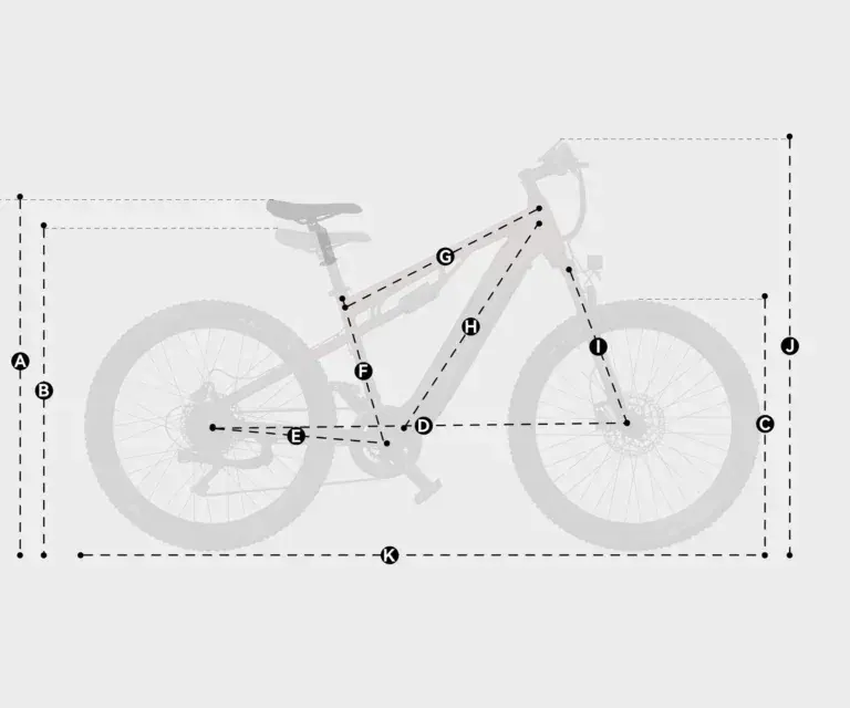 Duotts E29 en vue latérale complète, cadre en aluminium robuste, roues 29 pouces