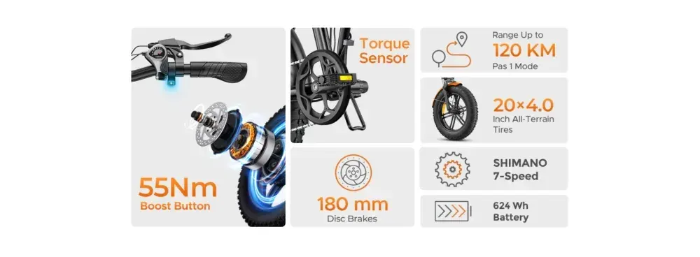 Engwe EP-2 Boost Vélo électrique pliant tout-terrain image 4