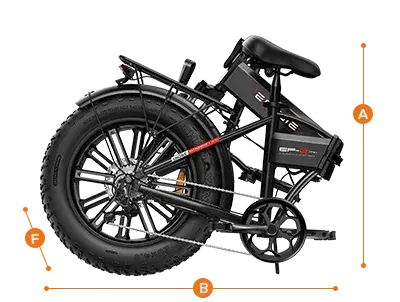 Engwe EP-2 Pro en vue latérale complète, cadre pliant noir, pneus tout-terrain