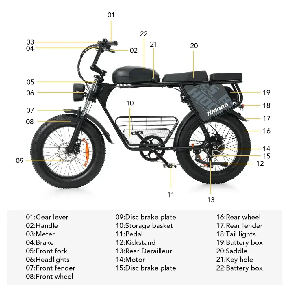 Hidoes B9 Vélo électrique Fat Bike double batterie image 8
