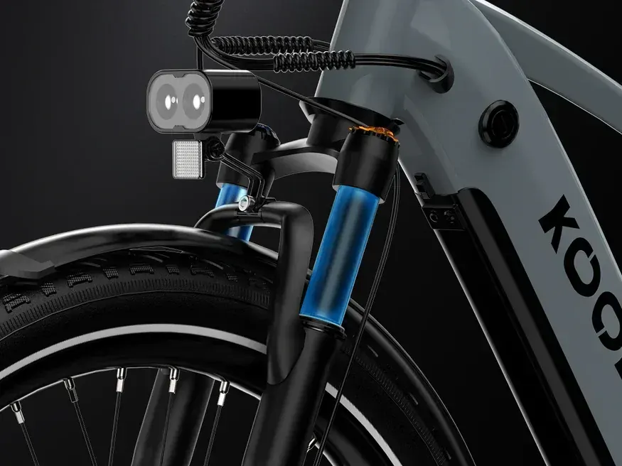 Vélo électrique Koolux X3 gris, vue latérale complète sur fond neutre.