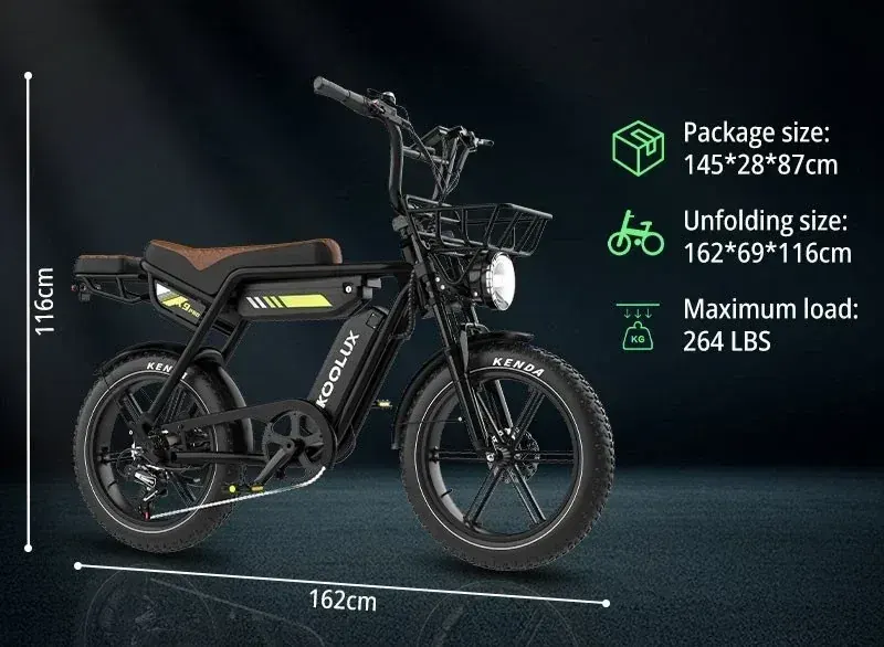Écran LCD du Koolux X9 Pro affichant vitesse et niveau d'assistance, avec commandes au guidon.