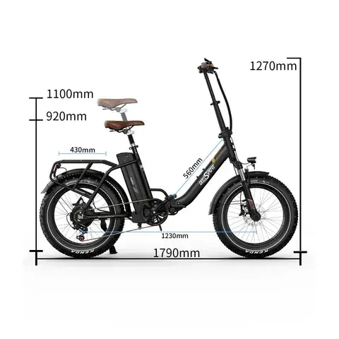 Vélo électrique pliant Onesport OT16 Max en vue latérale complète, cadre en aluminium robuste.