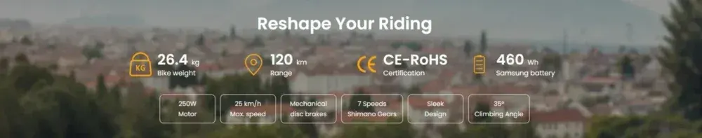 Pixar Cruiser Vélo Électrique Urbain Confort image 4