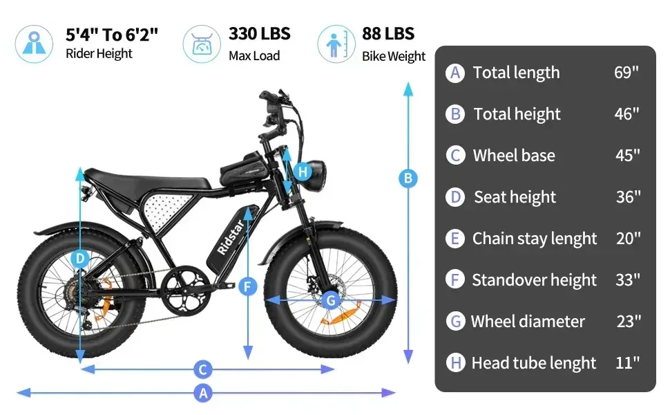 Ridstar Q20 Vélo électrique Fat Tire image 2