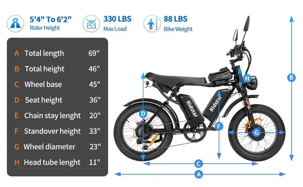 Ridstar Q20 PRO – Vélo électrique Fat Tire image 2