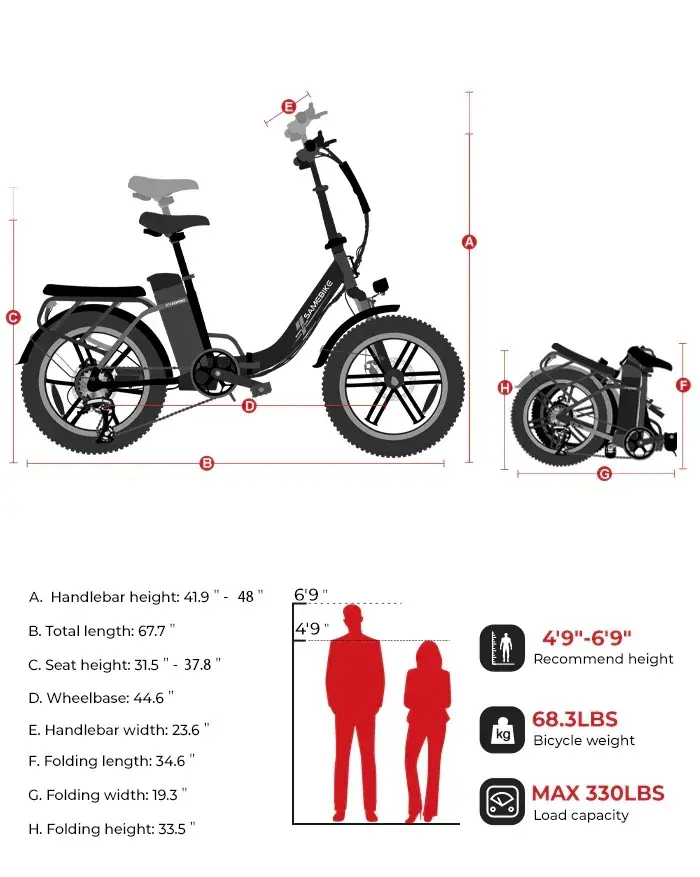 Samebike CY20 Pro Vélo électrique pliant tout-terrain image 2