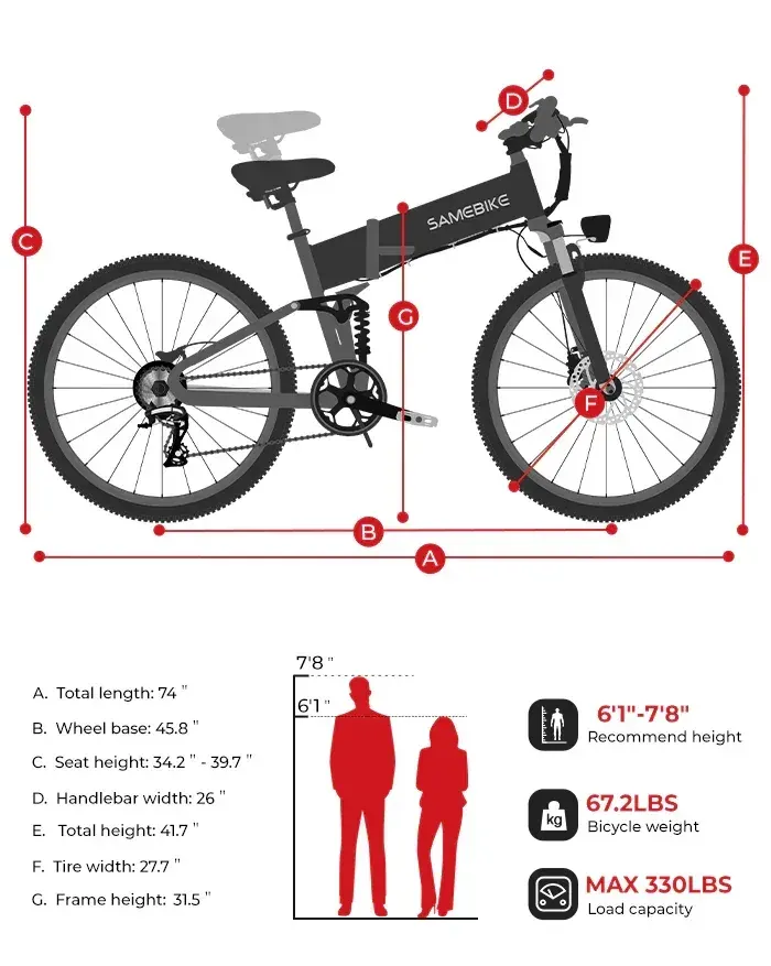 Samebike LO26 Plus Vélo électrique Fat Bike pliant image 2