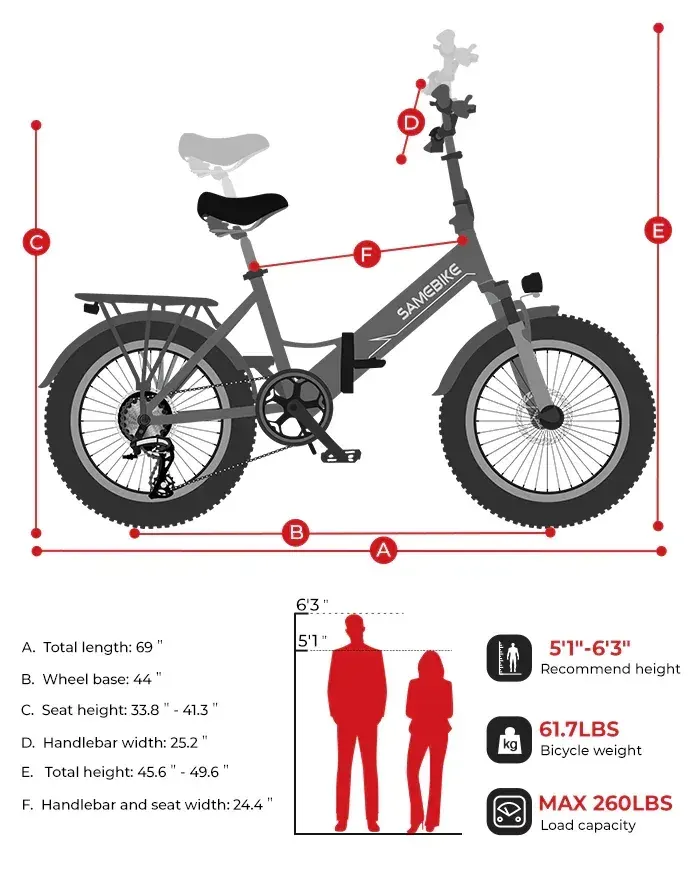 Samebike LOTDM200-II Vélo électrique Fat Tire pliable image 2