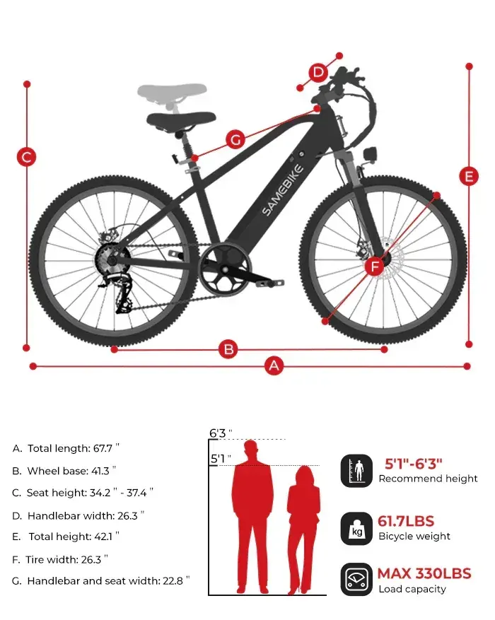 Samebike RS-A01 Vélo électrique urbain image 2