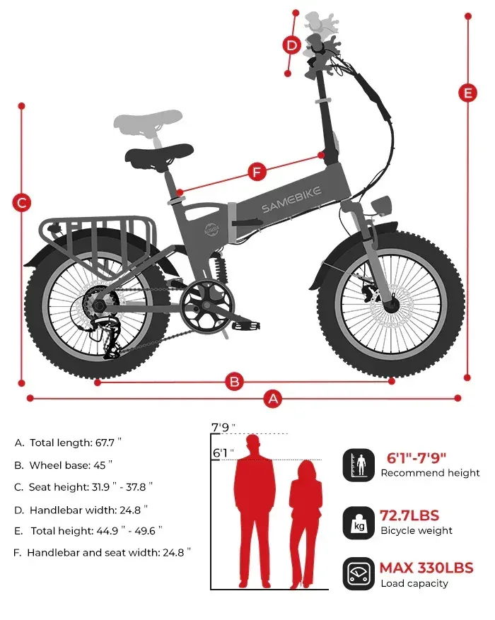 Samebike RS-A02 Pro – Vélo électrique Fat Bike tout terrain image 2