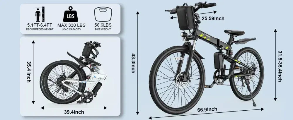Varun M26-4 Vélo électrique pliant tout-terrain image 2