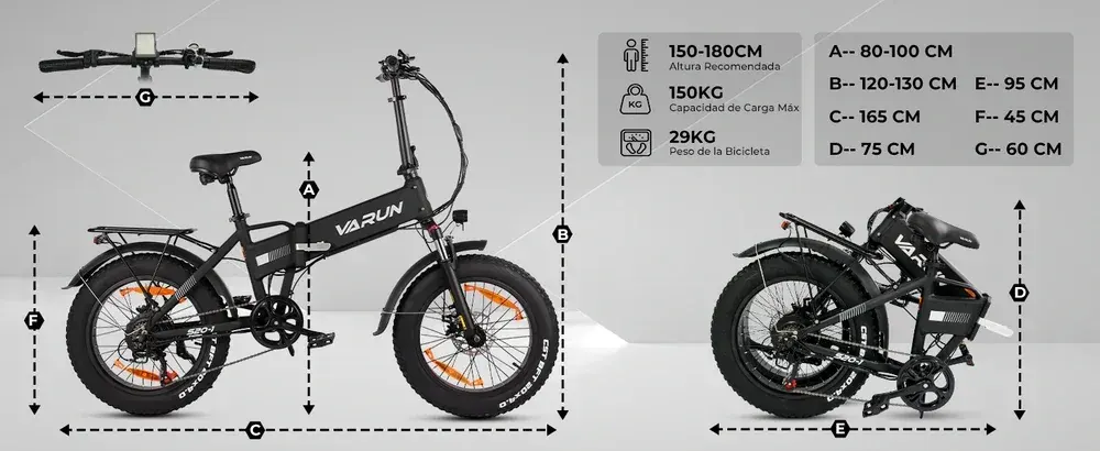 Varun S20-1 Vélo électrique Fat Bike pliant image 2
