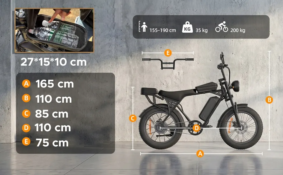 Roue 20 pouces du fat bike électrique VTT 48-60km autonomie