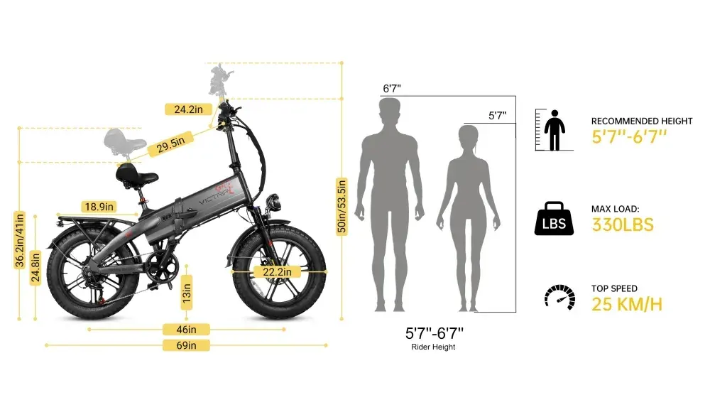 Victrip T6 Vélo électrique pliant longue autonomie image 2