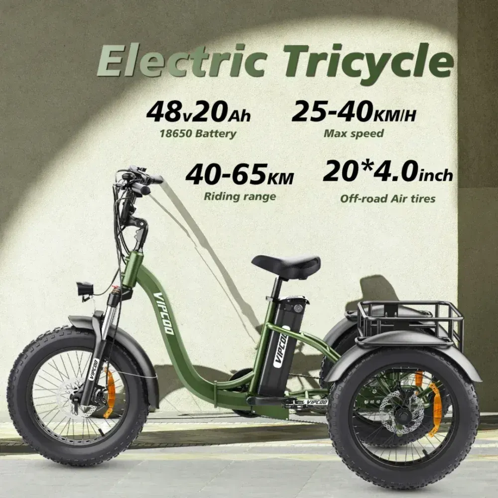 Vipcoo ET1 Tricycle Électrique Cargo Tout-Terrain image 2