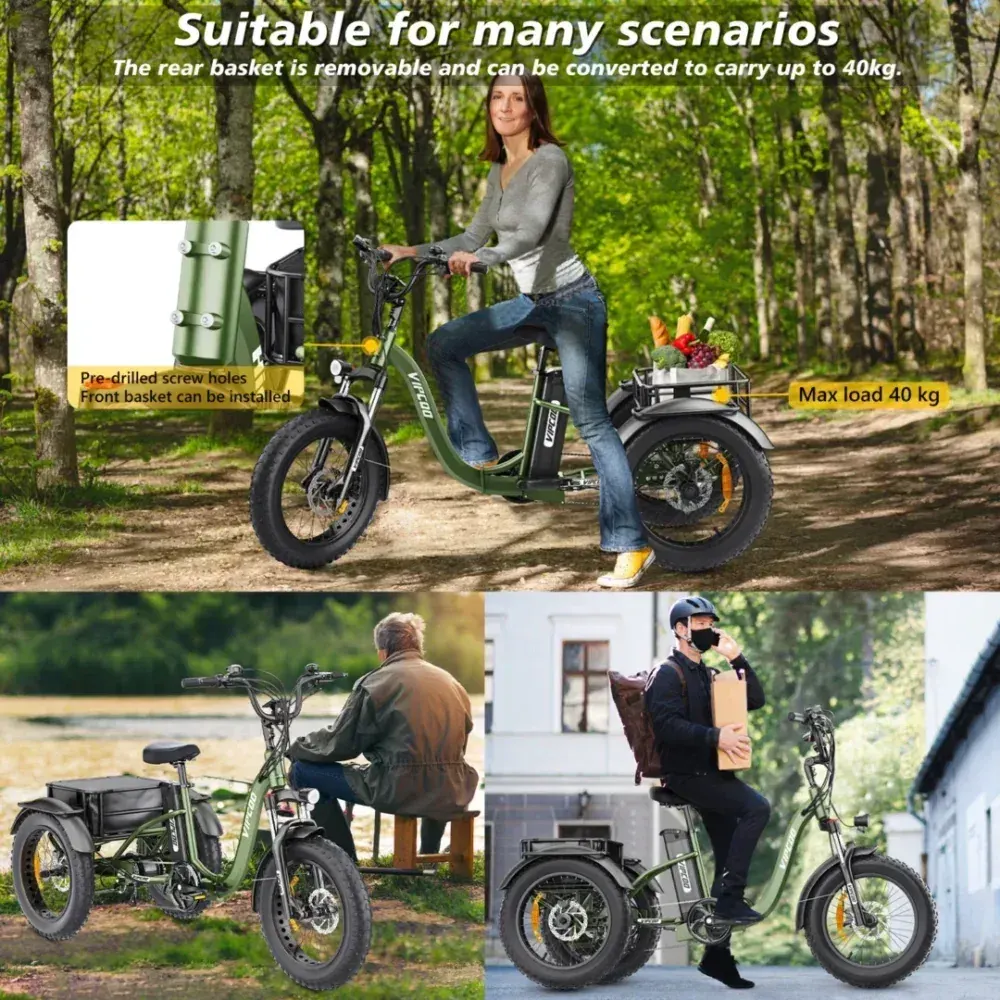 Vipcoo ET1 Tricycle Électrique Cargo Tout-Terrain image 9