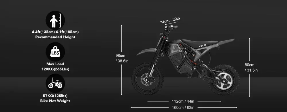 Vipcoo H3 Vélo tout-terrain électrique, photo du produit