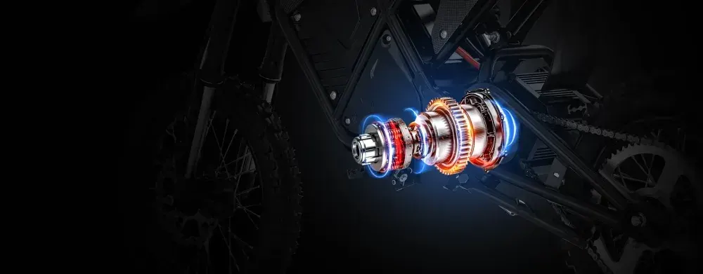 Batterie 48V/23Ah du Vipcoo H3, fixée sur le cadre.