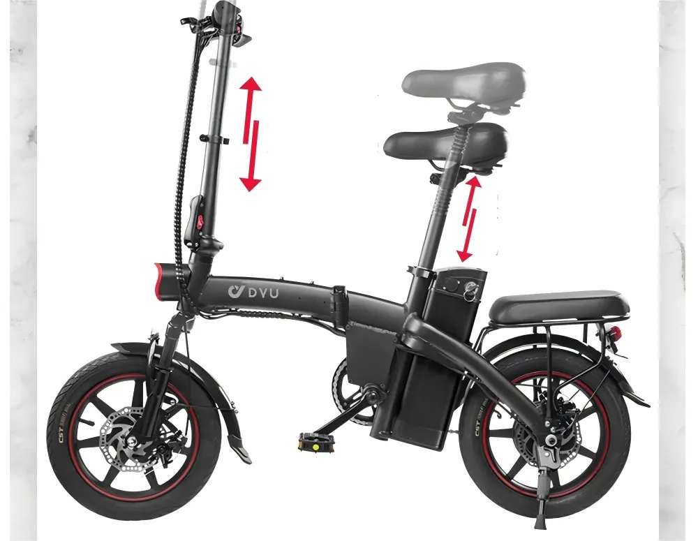 DYU A5 pliant, roues 14 pouces, moteur 250W, vue avant