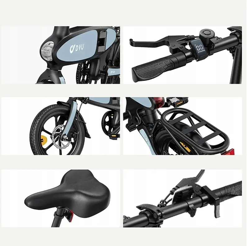 Cadre en aluminium du vélo électrique DYU C2, robuste et léger