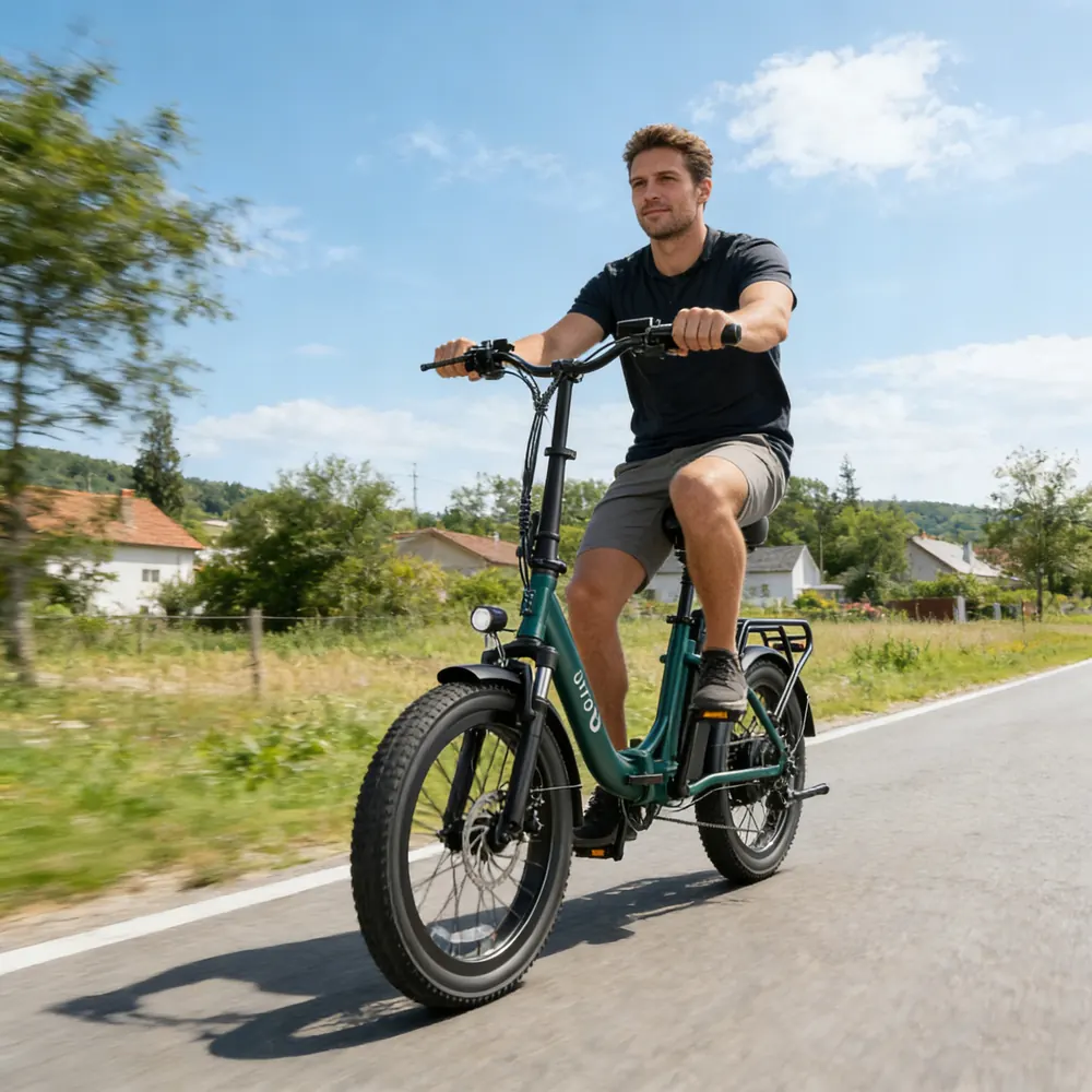 Vélo électrique pliant DYU C9 250W avec batterie 15.6Ah et freins à huile