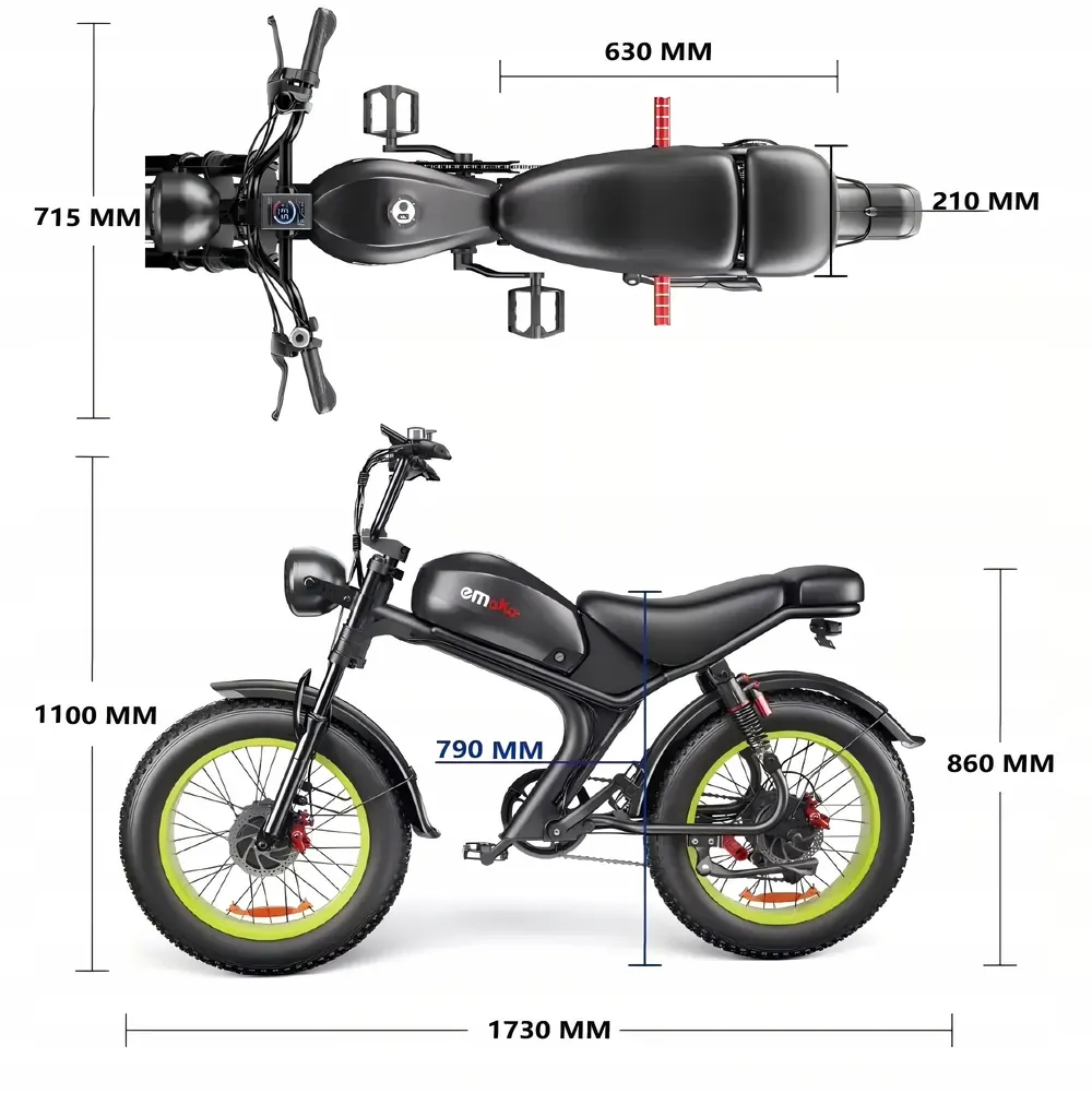 Vélo électrique Emoko C93 double moteur 2000w batterie 23ah autonomie 75km