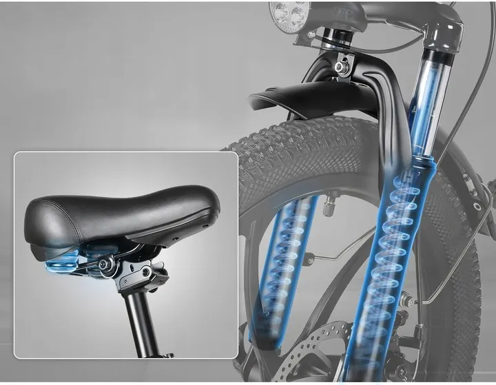 Marque Samebike sur le vélo électrique pliant CY20 bleu