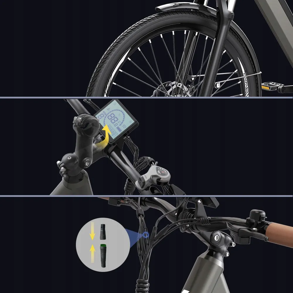 Moteur 250 W du vélo électrique Fafrees F26 Pro vert, assistance efficace