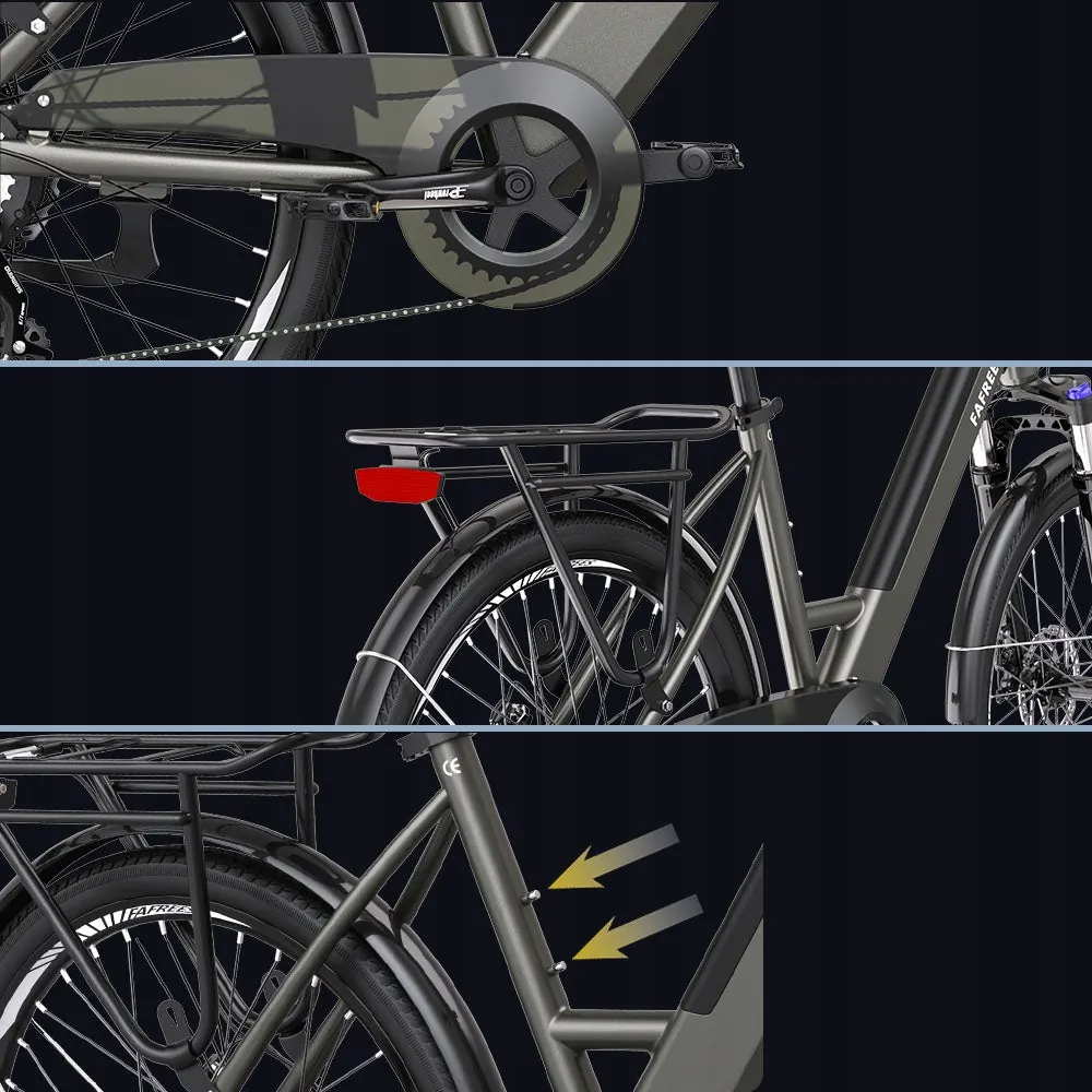 Cadre en aluminium léger du vélo électrique Fafrees F26 Pro vert