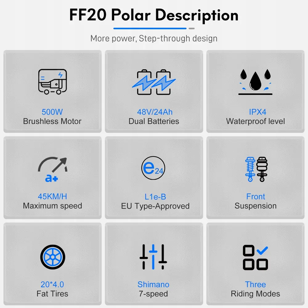 Vélo électrique pliant Fafrees FF20 Polar design unisexe