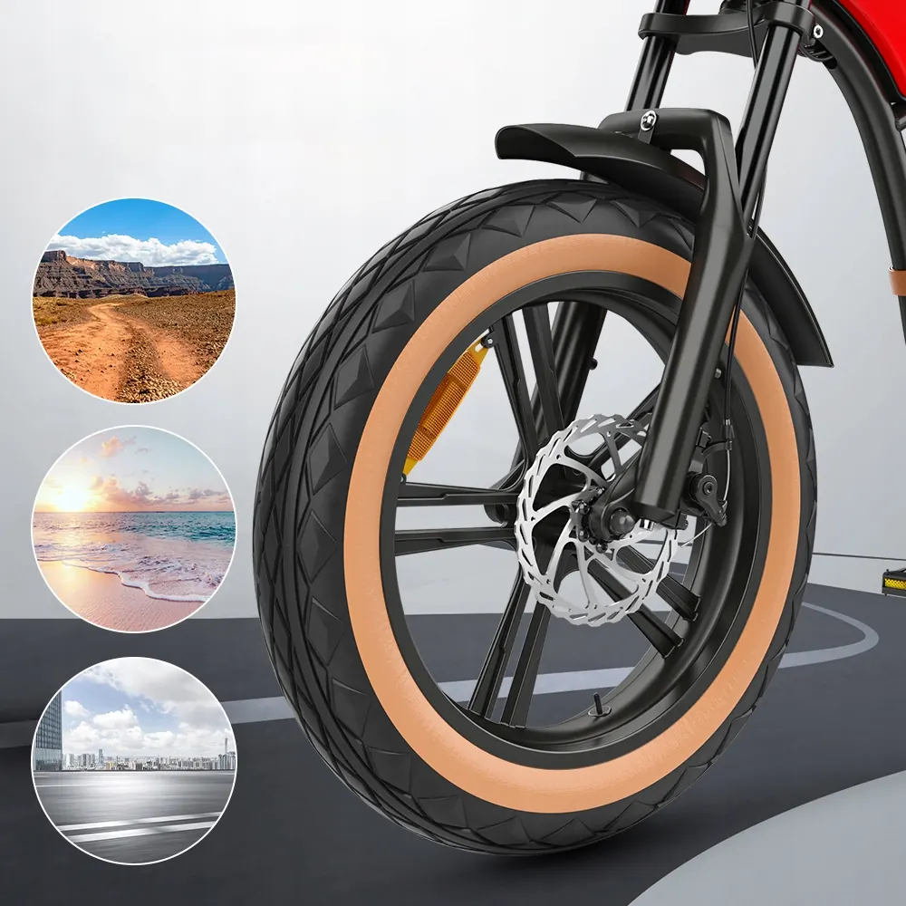 Freins à disque mécaniques du vélo électrique HIDOES B10 rouge
