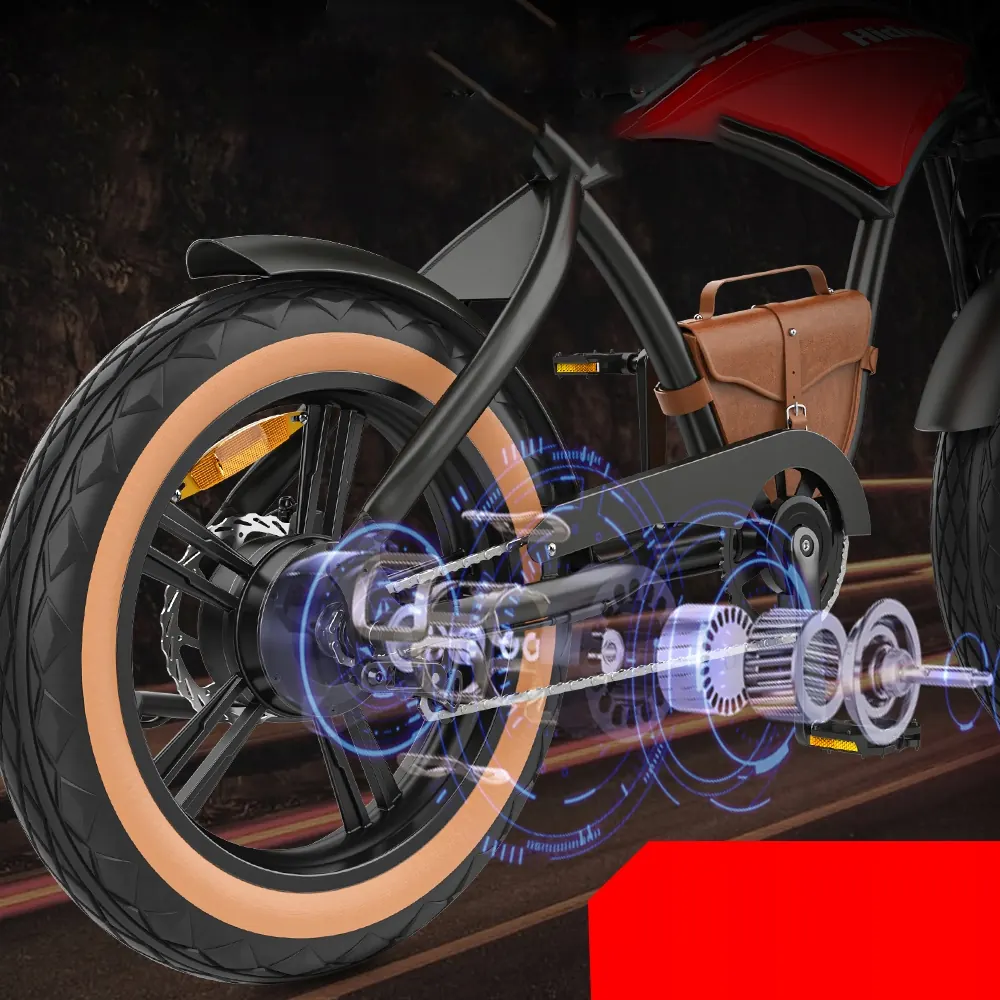 Suspension avant du vélo électrique HIDOES B10 1000W rouge